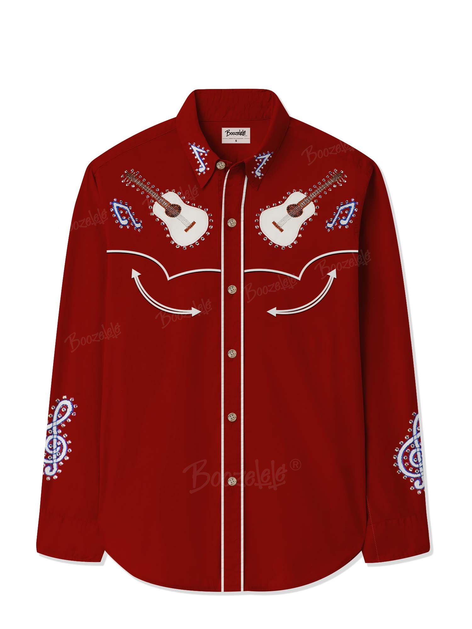 Country and Western Guitar - 100% Cotton Long Sleeves Shirt