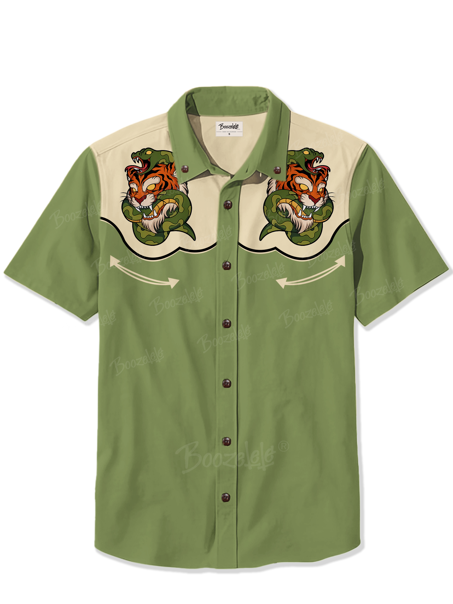 Retro Snake Tiger - 100% Cotton Shirt