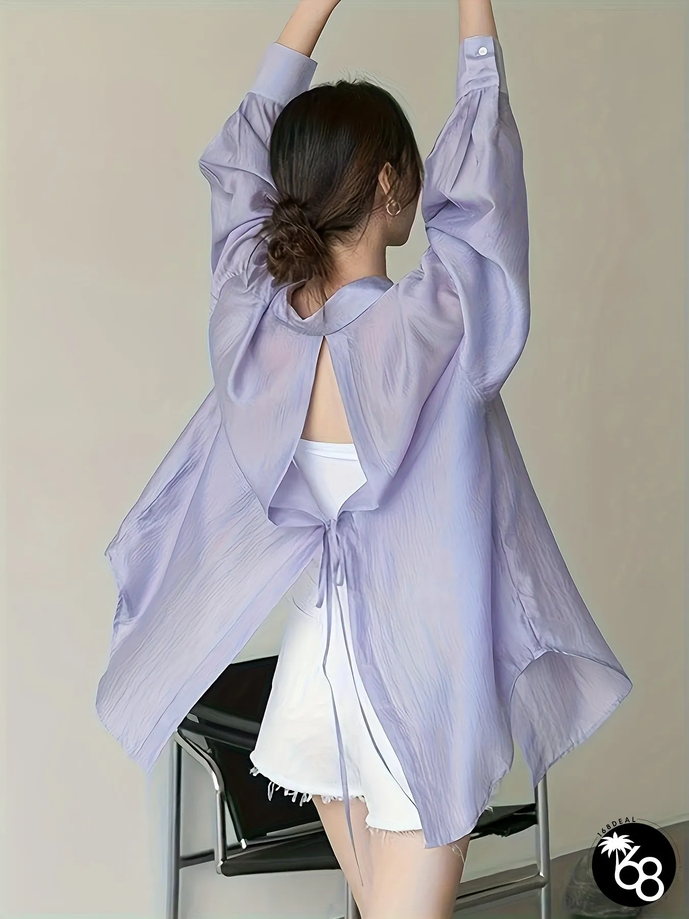 Summer Ice Silky Sun Protection Shirt-Loose Fit Lightweight Breathable-Backless Design | 168DEAL
