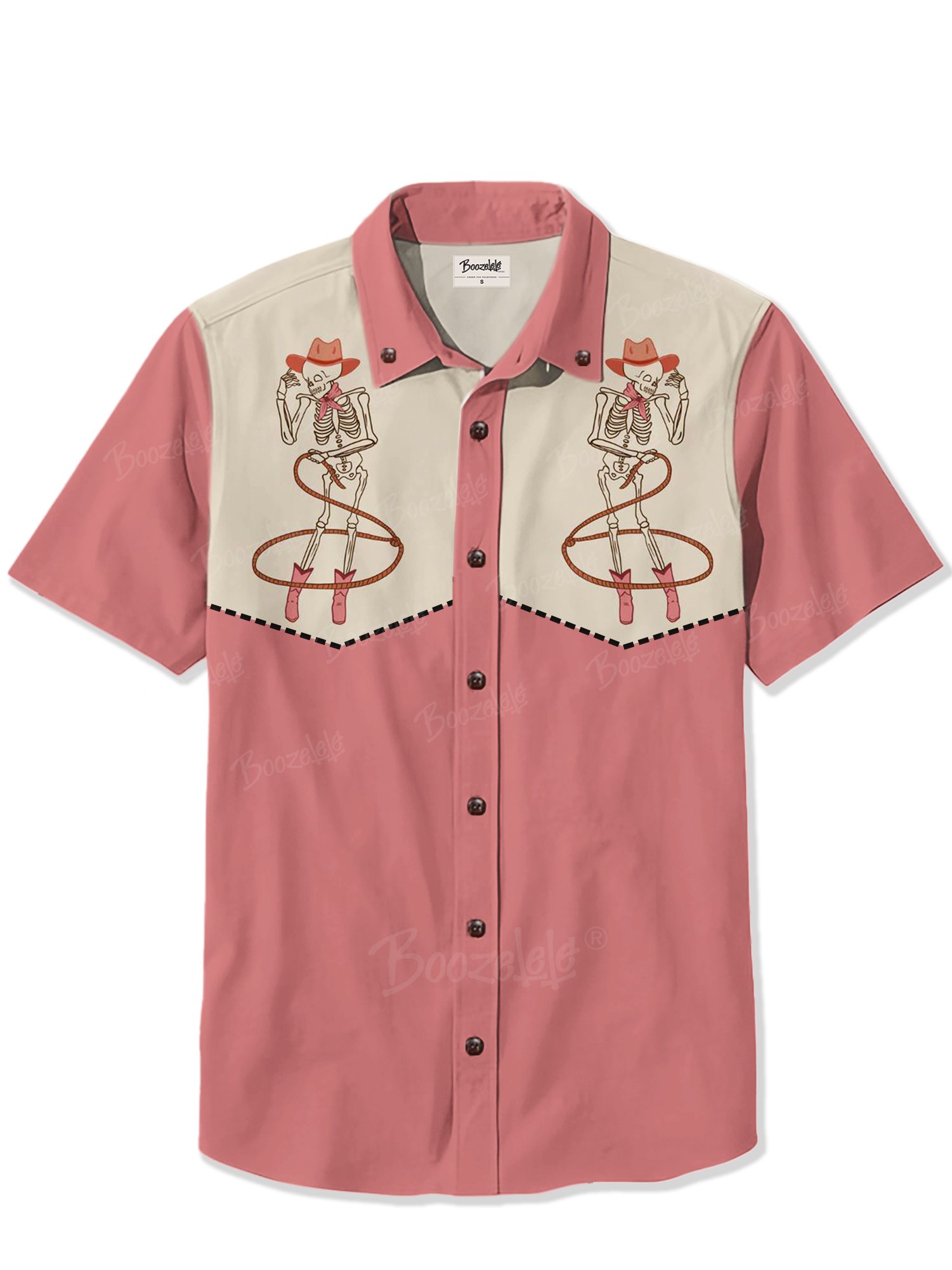 Western Skeleton Wielding A Whip - 100% Cotton Shirt