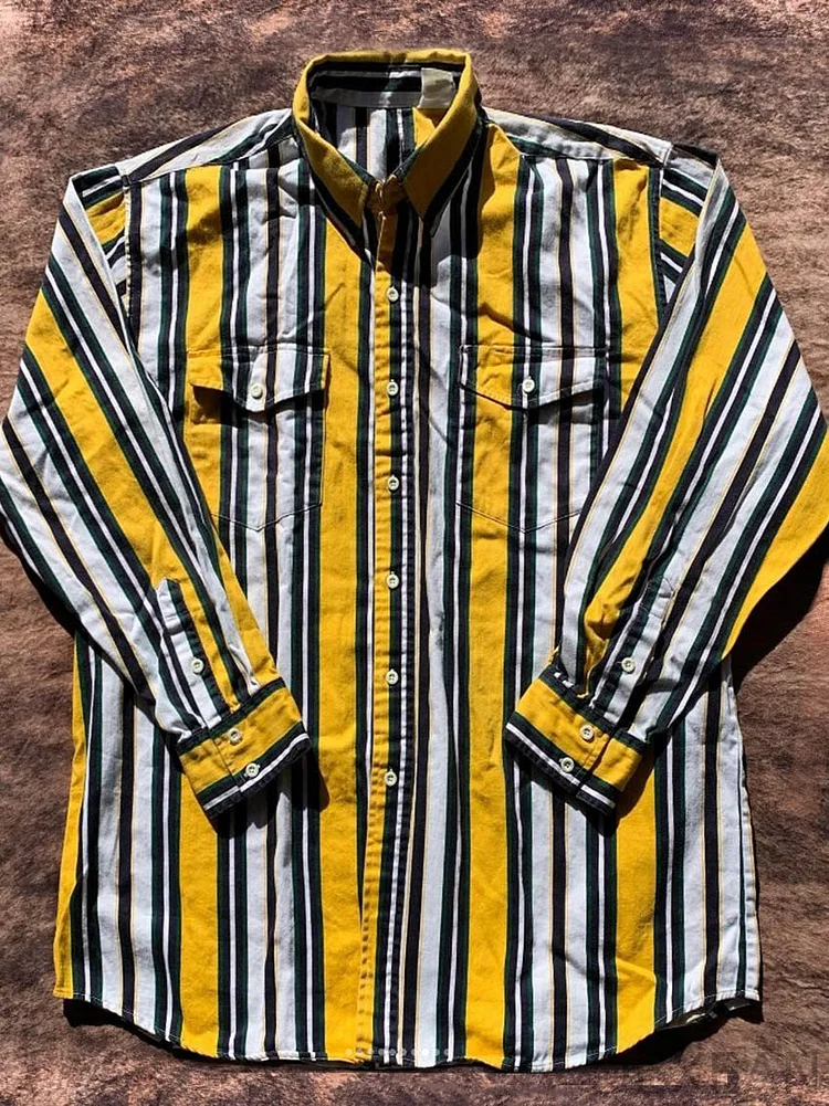 Vintage Stripe Print Casual Shirt