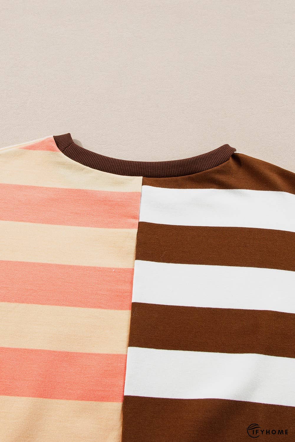 Stripe Color Block Drop Shoulder Pullover Sweatshirt | IFYHOME