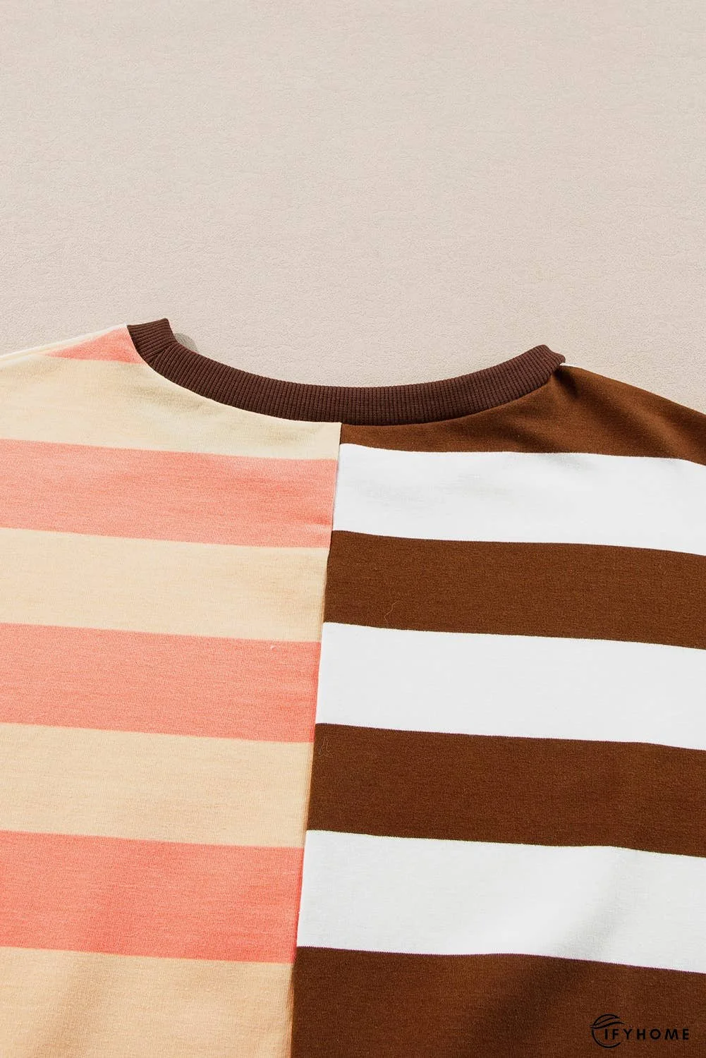 Stripe Color Block Drop Shoulder Pullover Sweatshirt | IFYHOME