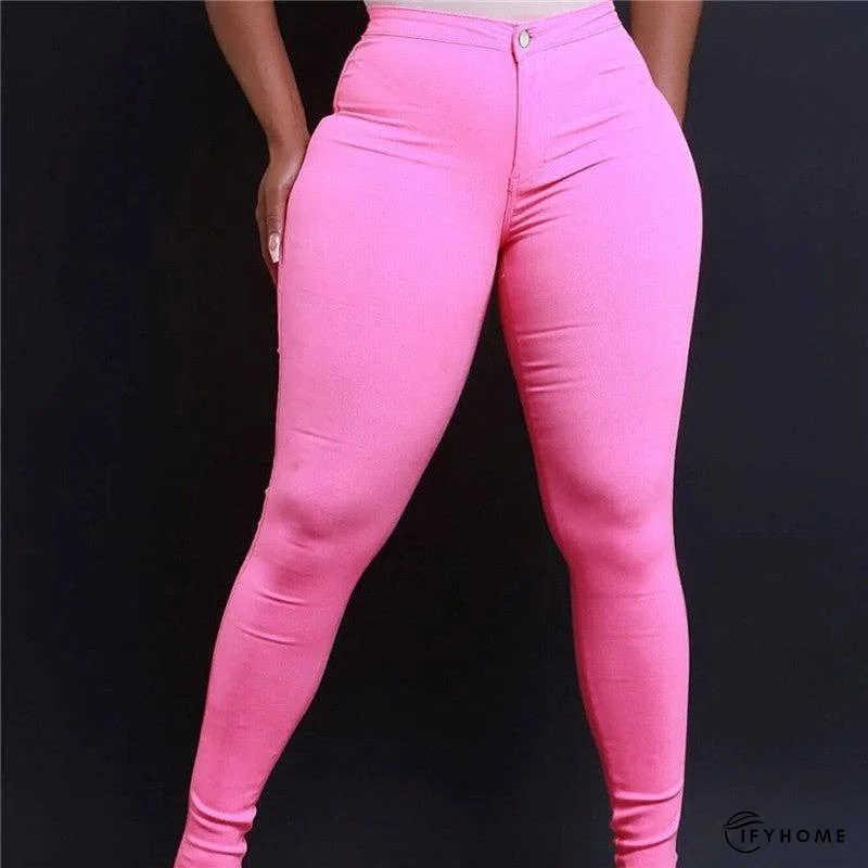 Slim Fit Solid Color Elastic Denim Jeans | IFYHOME