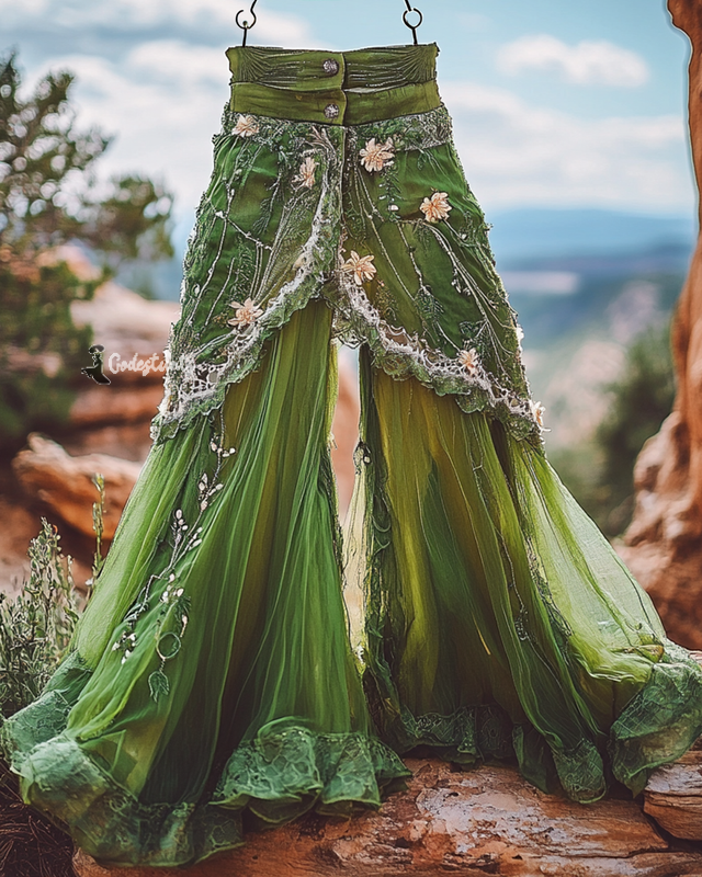 Summer Vacation Ruffle  Lace Patchwork Pant ccdb 67f0