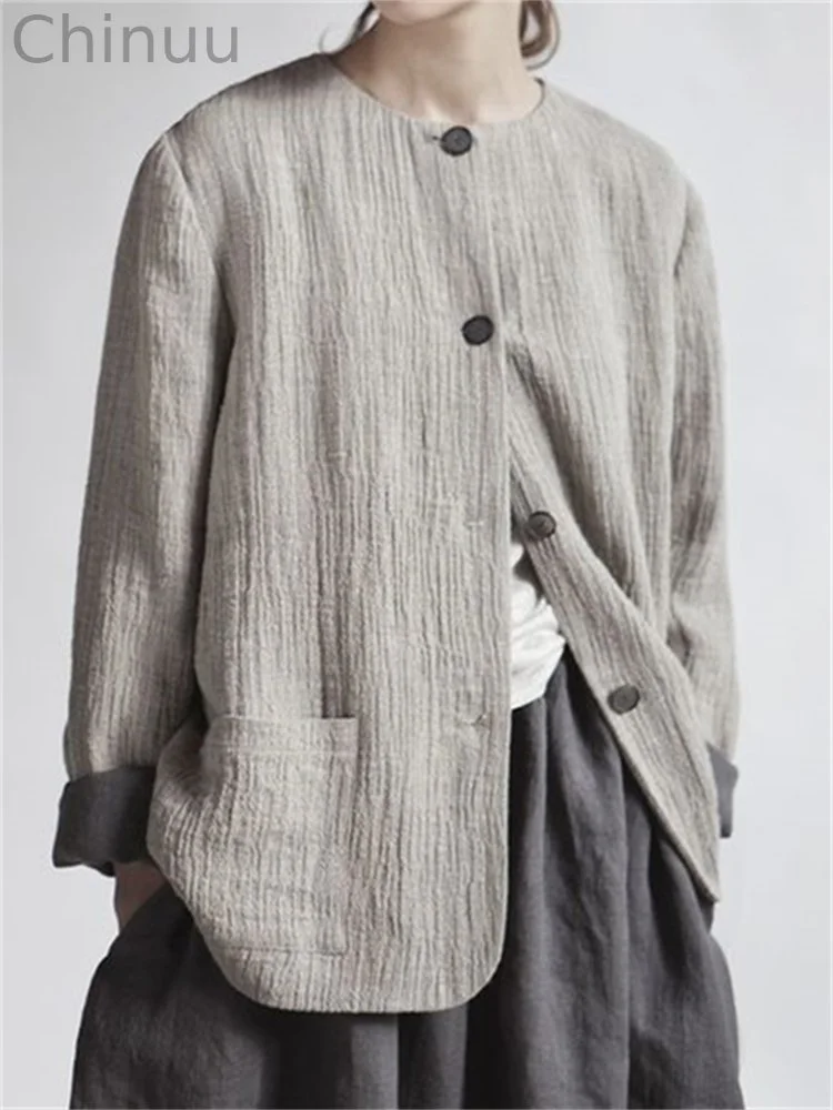 Vintage Pucker Comfy Linen Blend Jacket