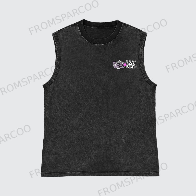 Casual Batik Washed Animation Printed Fitness Tank Top