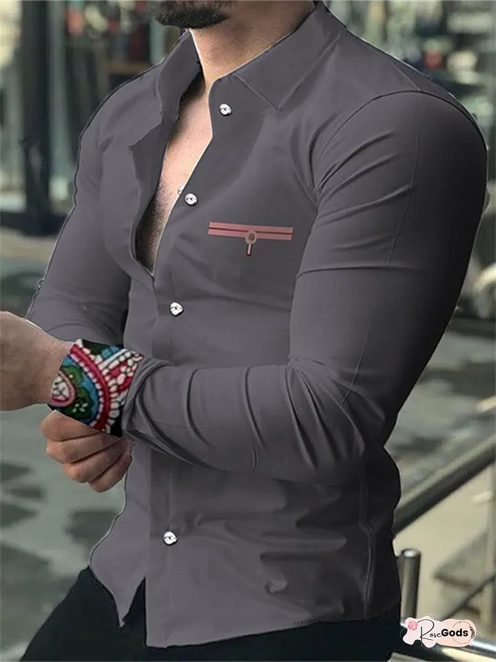 Fall and Winter Models Men's 3D Printing Lapel Cardigan Long-sleeved Shirt Four Seasons Shirt Fashion Leisure Trendy Shirt Plus Size