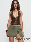 Generous Wrap Buckle Skort Washed Khaki