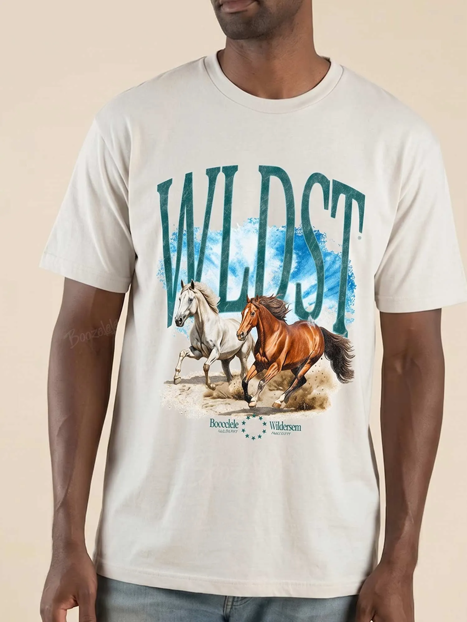 Wild Horses Western Graphic T-Shirt - 100% Cotton T-Shirt