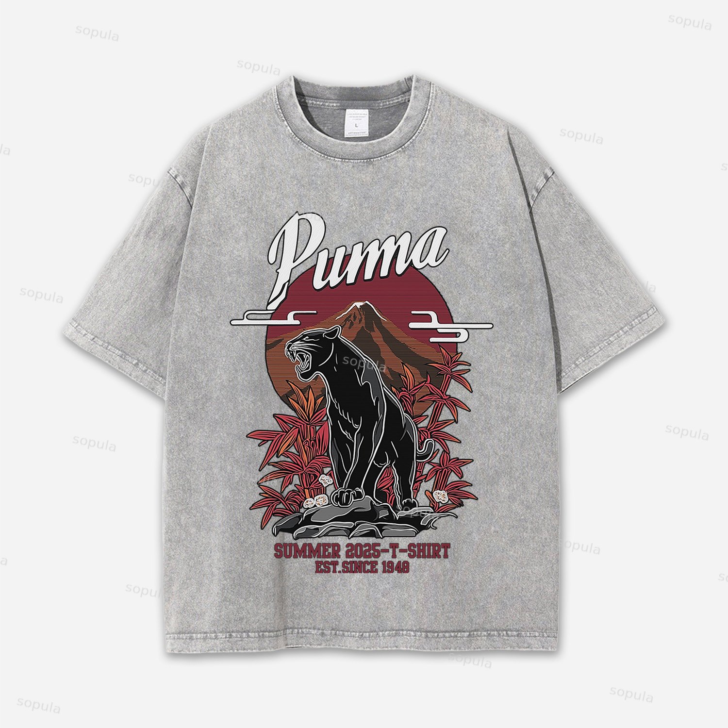 Mount Fuji Black Panther Washed T-shirt
