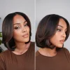 Brown Highlight Short Layered Bob Wig Glueless Wig