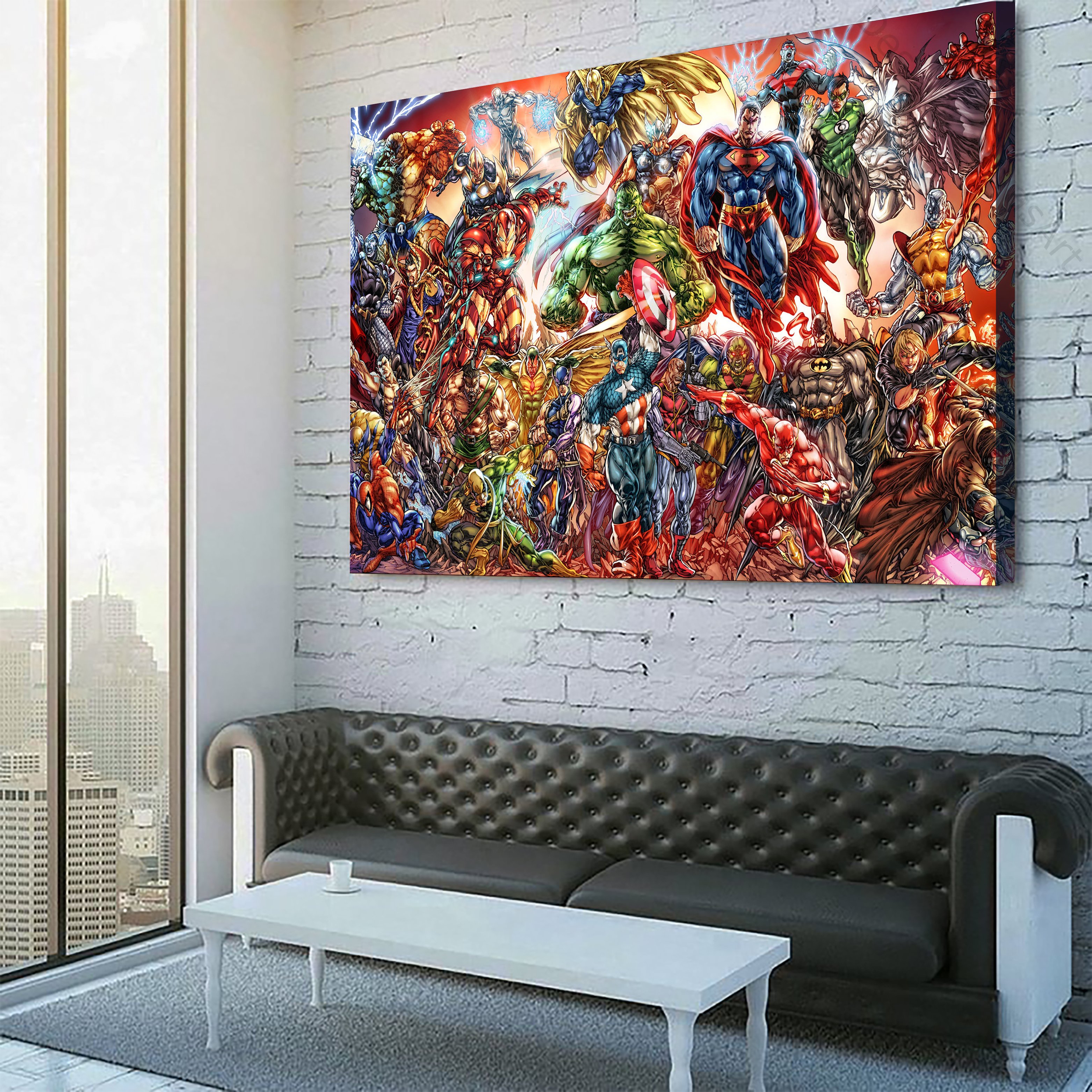 Marvel vs DC Canvas | Avengers & Justice League Art
