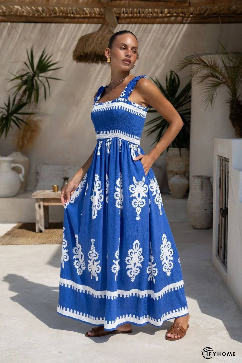 Boho Floral Spaghetti Strap Beach Vacation Dress | IFYHOME