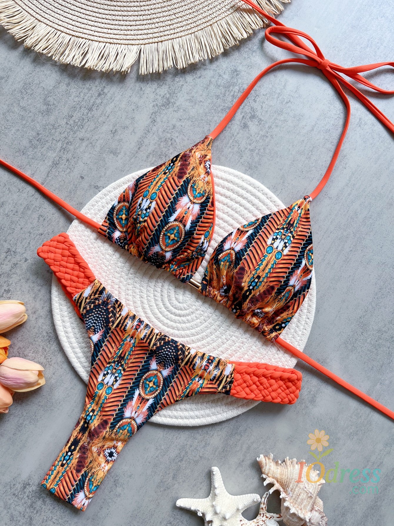 IO Dress RUOTONSEPT Print Halter Mini Thong High Cut Bikini Female Swimsuit Women Swimwear Two-pieces Bikini set Bather Bathing Suit Swim