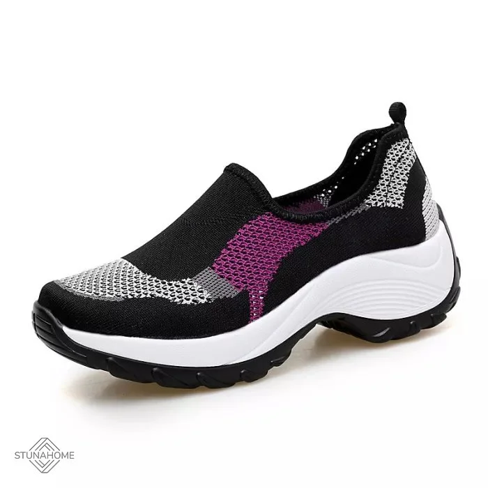 Women Casual Wedges Sneakers Mesh Breathable Tenis Non Slip Stylish Ladies Comfortable Walking Shoes  Stunahome.com