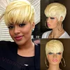 Blonde Short Wig Bob Straight Hair