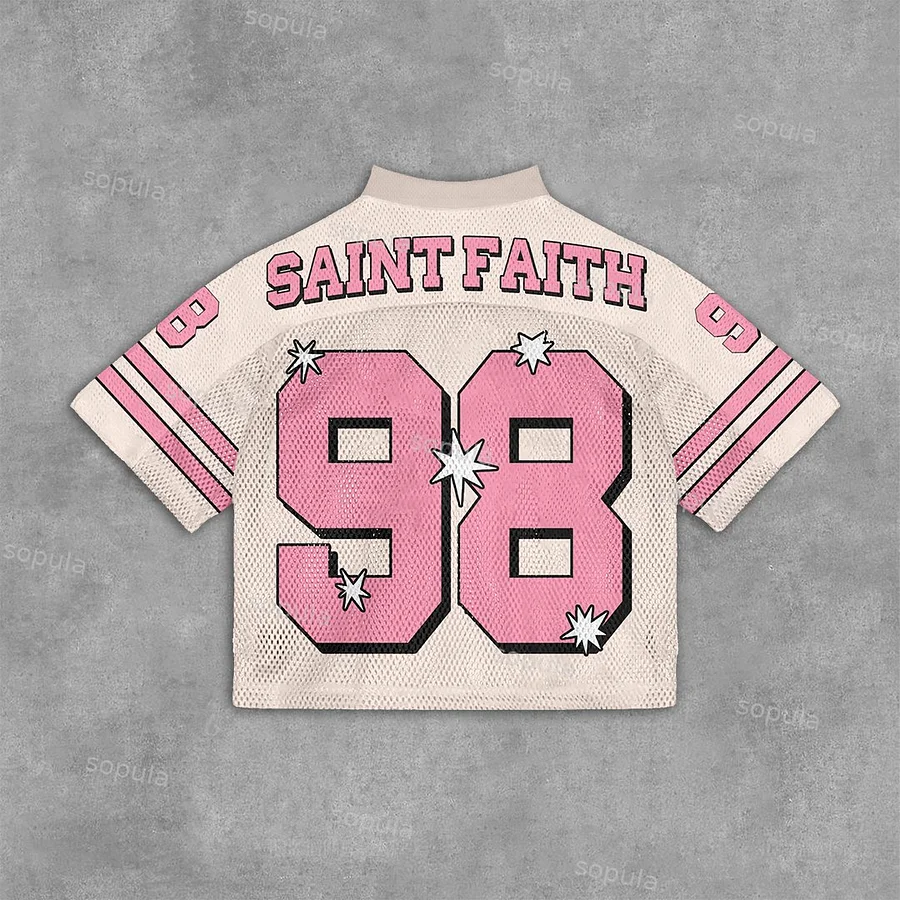 Sopula Vintage Saint Faith No.98 Graphic Blokette Blokecore V-Neck T-Shirt