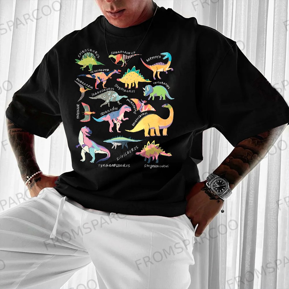 Types Of Dinosaur Unisex Oversized Printed T-Shirt