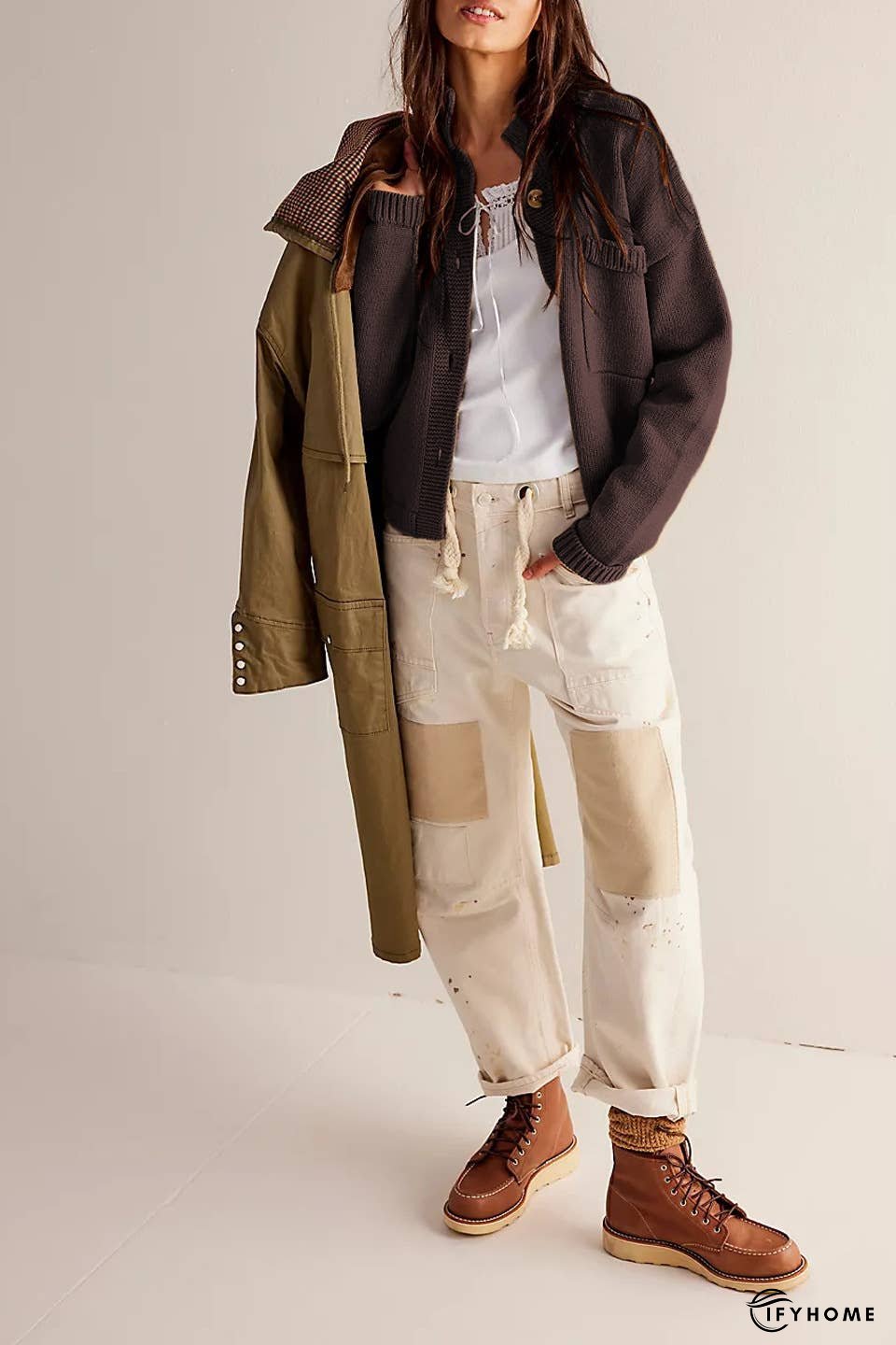 Feel Good Relaxed fit slouchy button down knit cardigan | IFYHOME