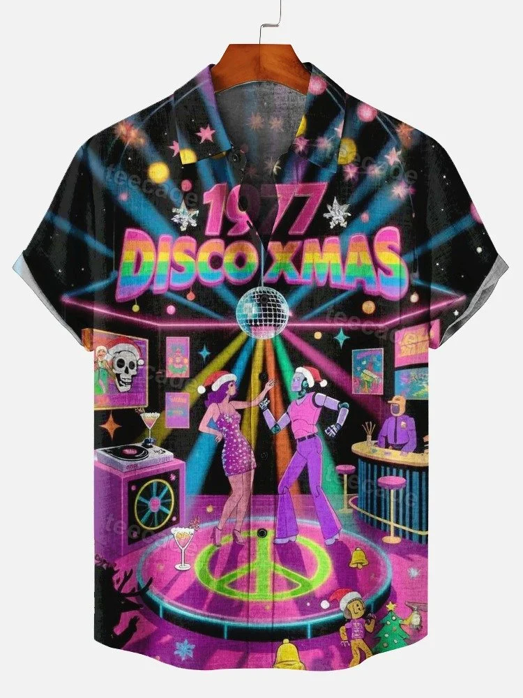 Teecade Teecade Dancing Christmas Disco Xmas Art Print Shirt