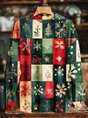 Vintage Plaid Print Christmas Casual Long-Sleeve Shirt