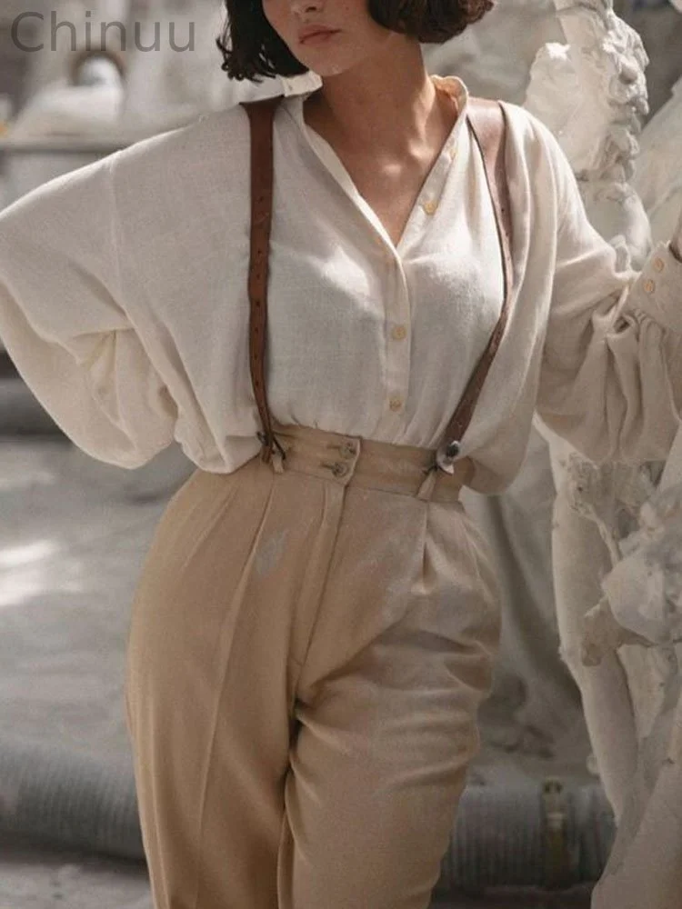 Classic Linen Loose Ladies Shirt