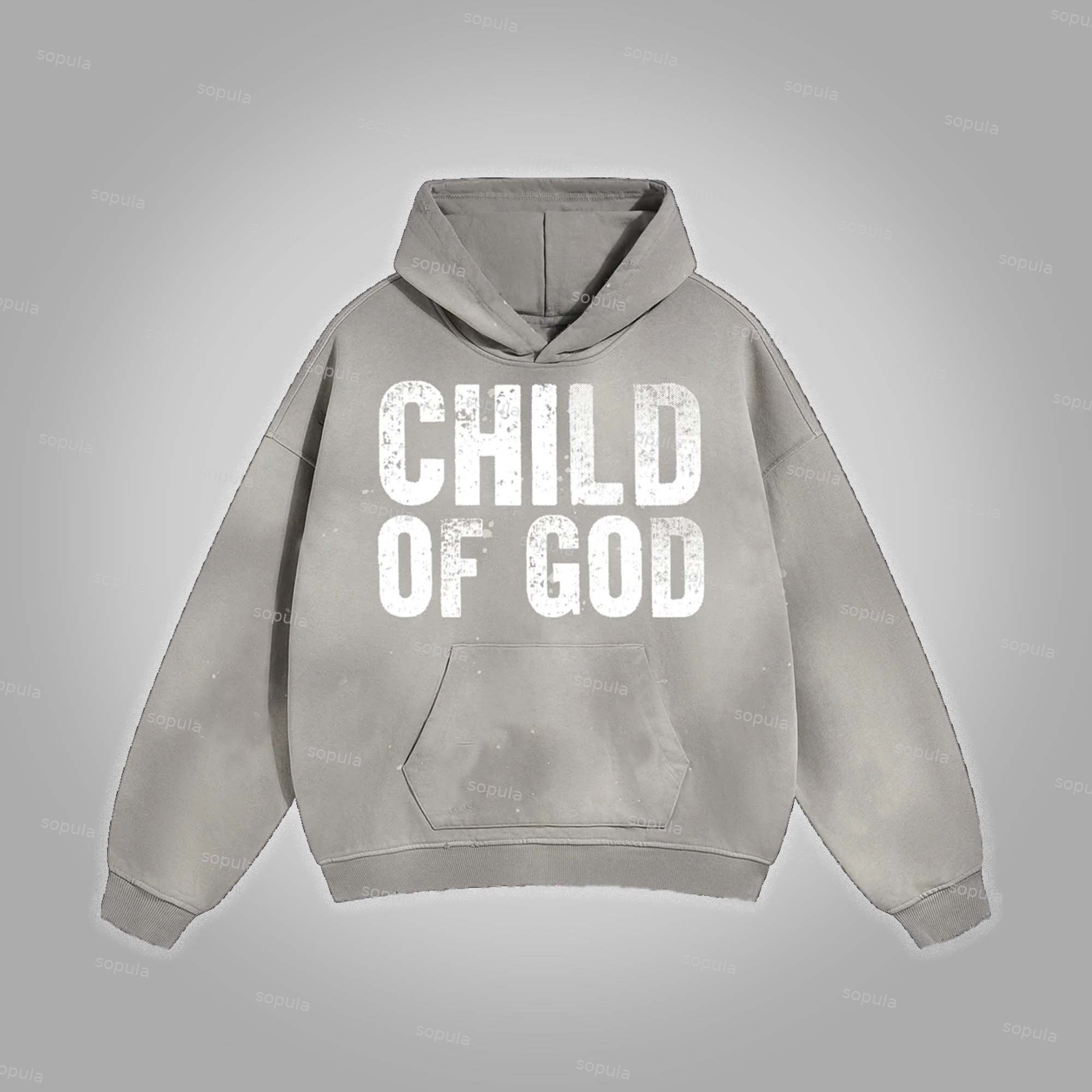 Sopula Child Of God Print Washed Hoodie