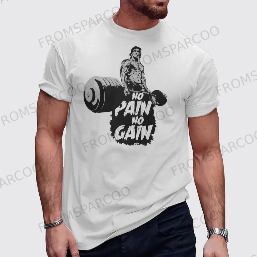NO PAIN NO GAIN Men's Graphic Fitness Print T-Shirt