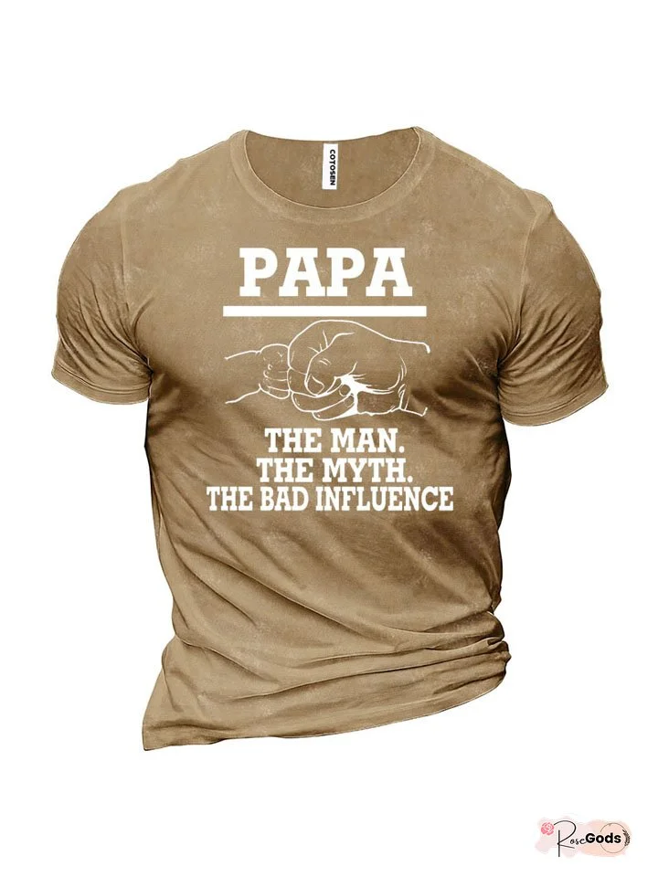 Men's Touch Fist Pattern Printed Cotton Short-sleeved