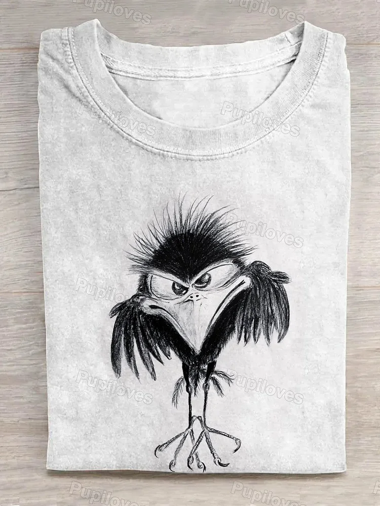Pupiloves Pupiloves  The Crow Is Staring At You Angrily T-shirt