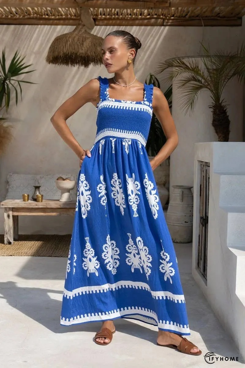 Boho Floral Spaghetti Strap Beach Vacation Dress | IFYHOME