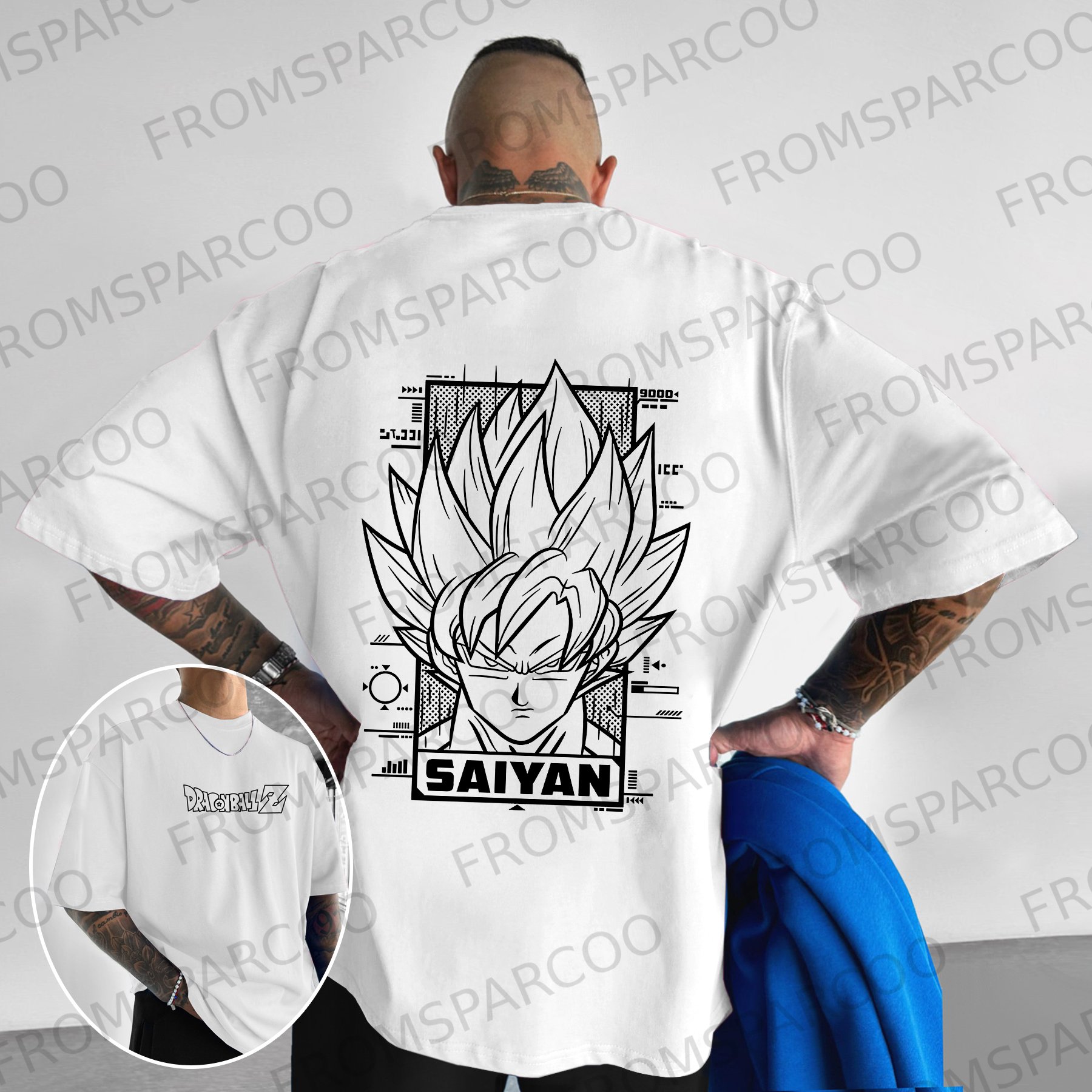 Oversized Dragon Ball Anime Print T-shirt