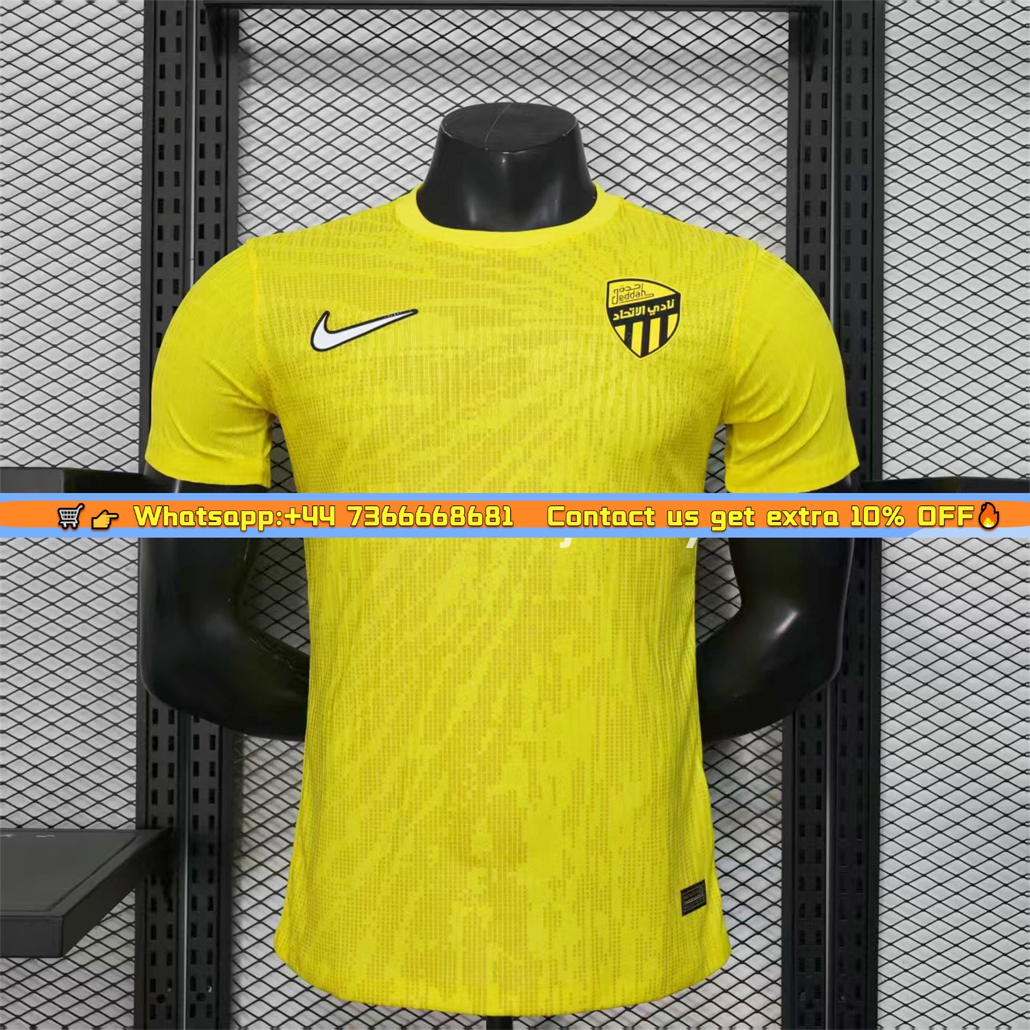 Al Ittihad Jeddah United 24-25 Pre-Match Yellow Jersey - Player Version