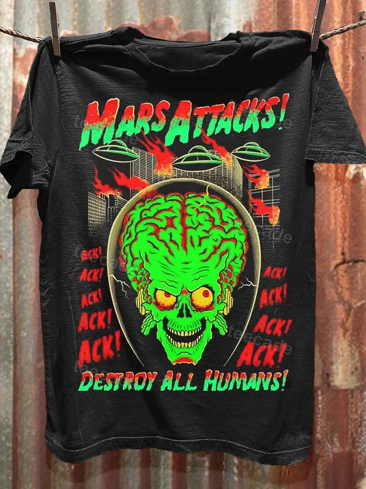 Teecade Teecade Mars Attacks Destory All Humans T-shirt