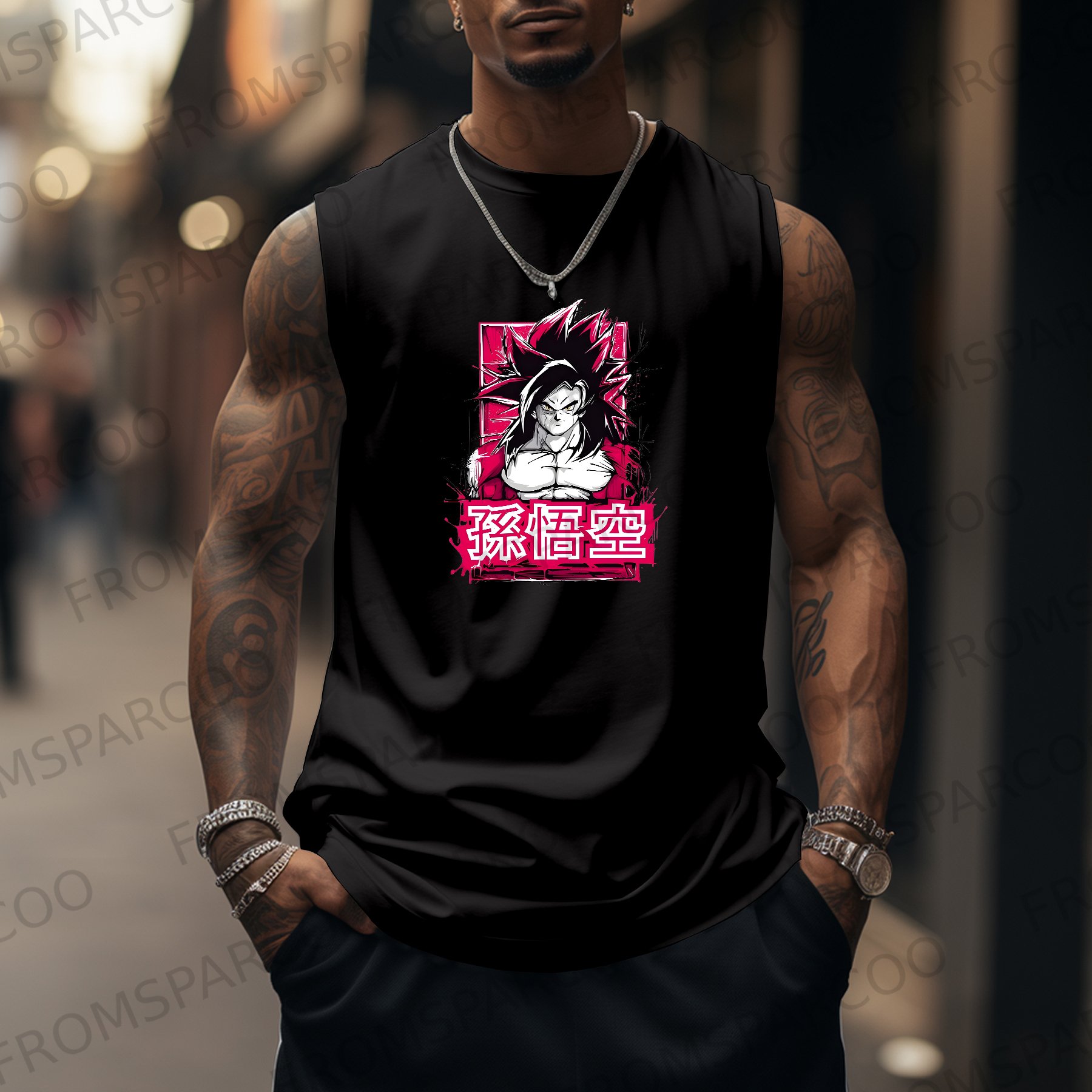 Oversized Anime Sports Tank Top