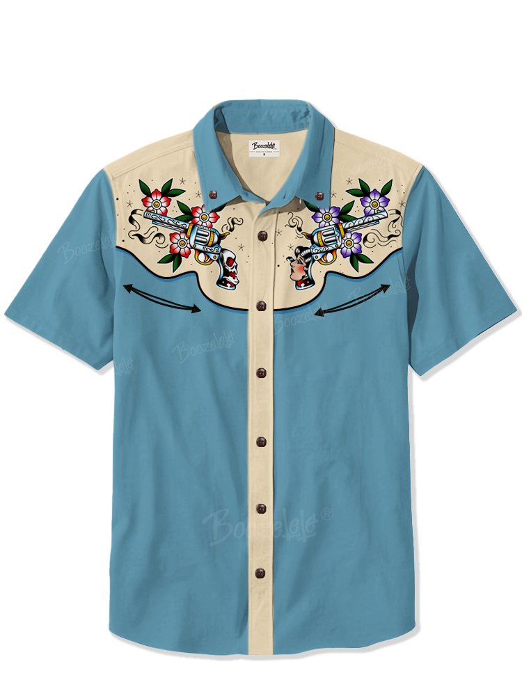 Rose Gun Tattoo - 100% Cotton Shirt