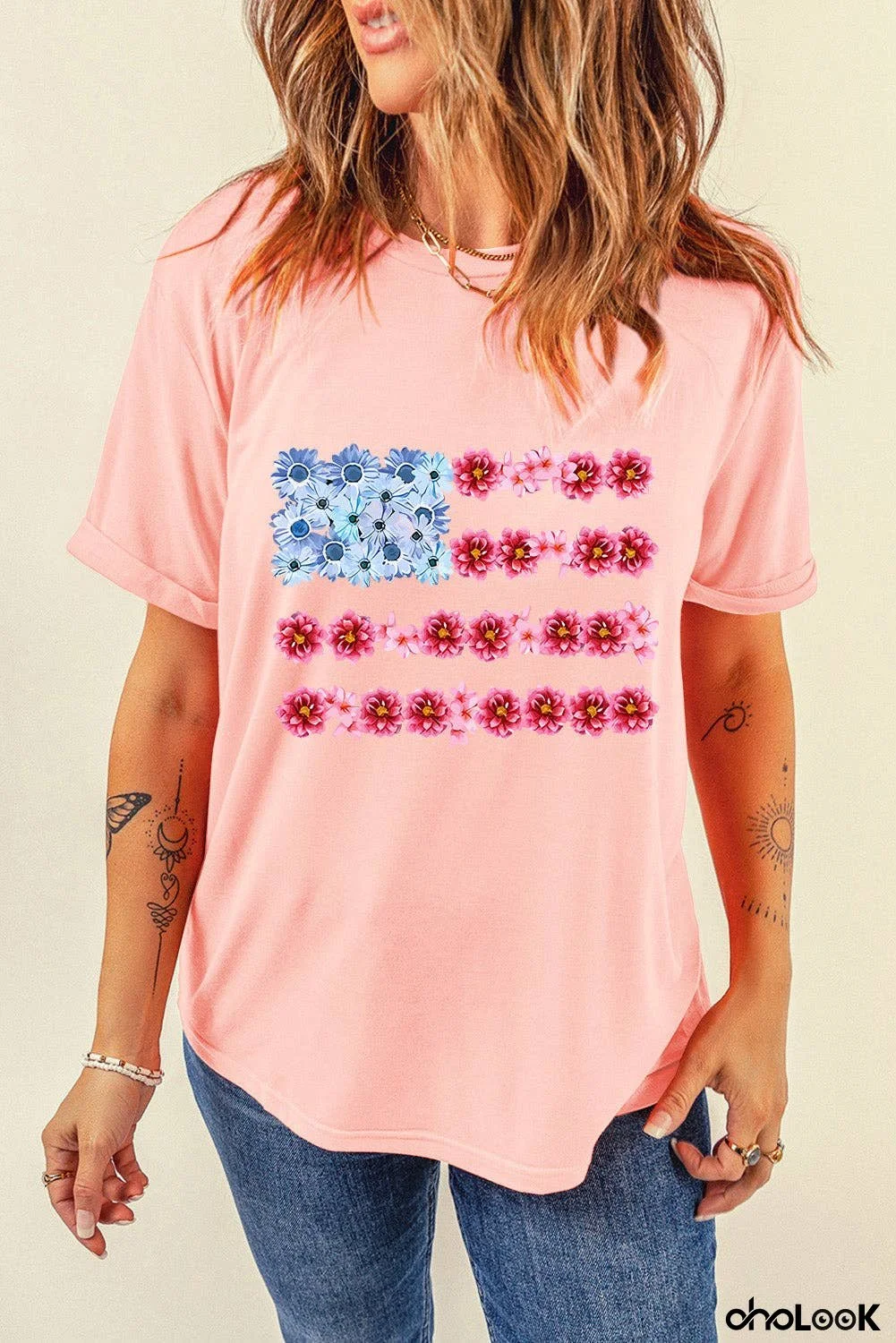 Graphic Round Neck Short Sleeve T-Shirt