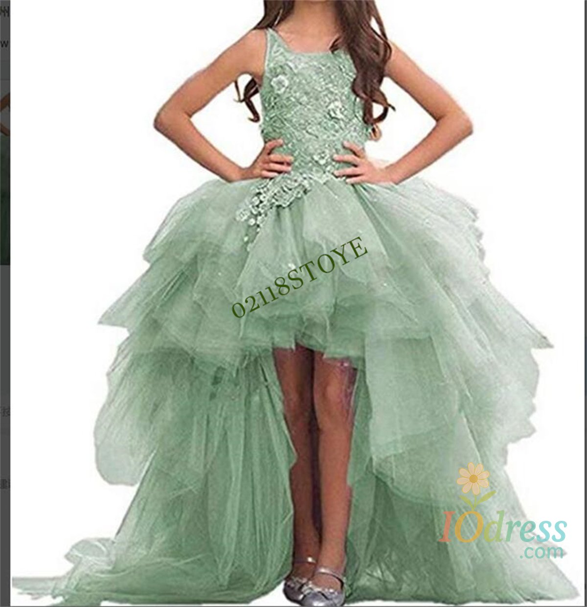 IO Dress Flower Girl Dresses Fluffy Tulle Pageant Birthday party Applique Princess Gown First Holy Communion Prom Dresses