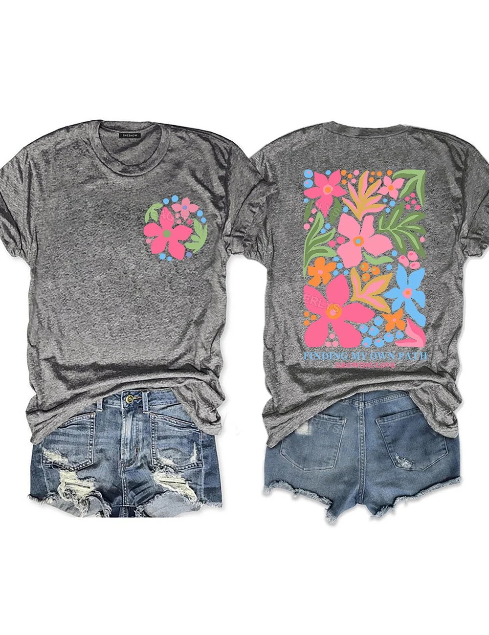 Eagerlys Finding My Own Path Flowers T-Shirt Eagerlys