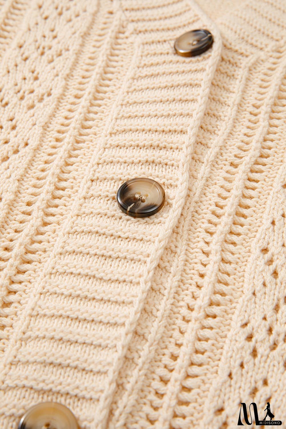 Open Knit Drop Shoulder Sweater Cardigan