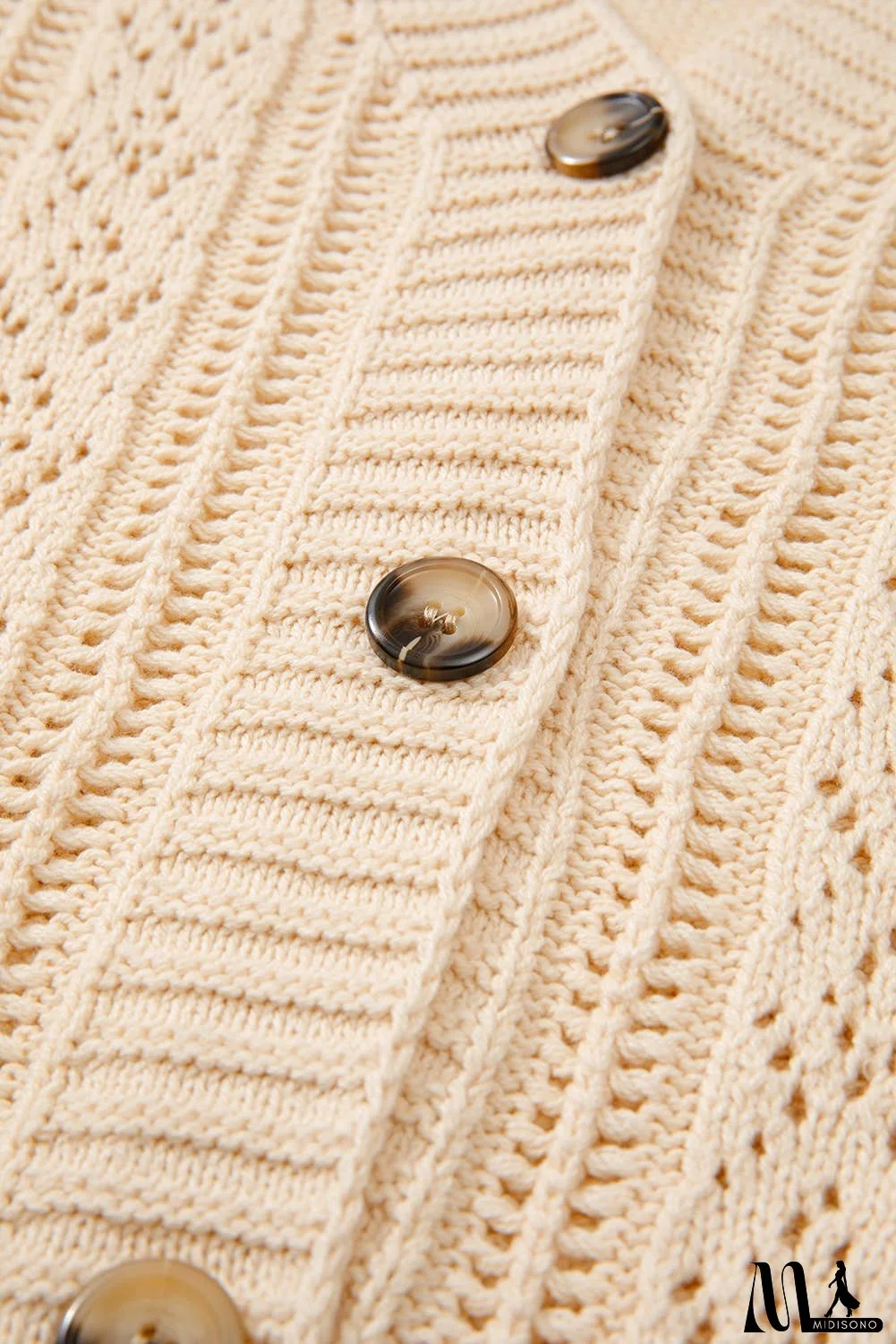 Open Knit Drop Shoulder Sweater Cardigan