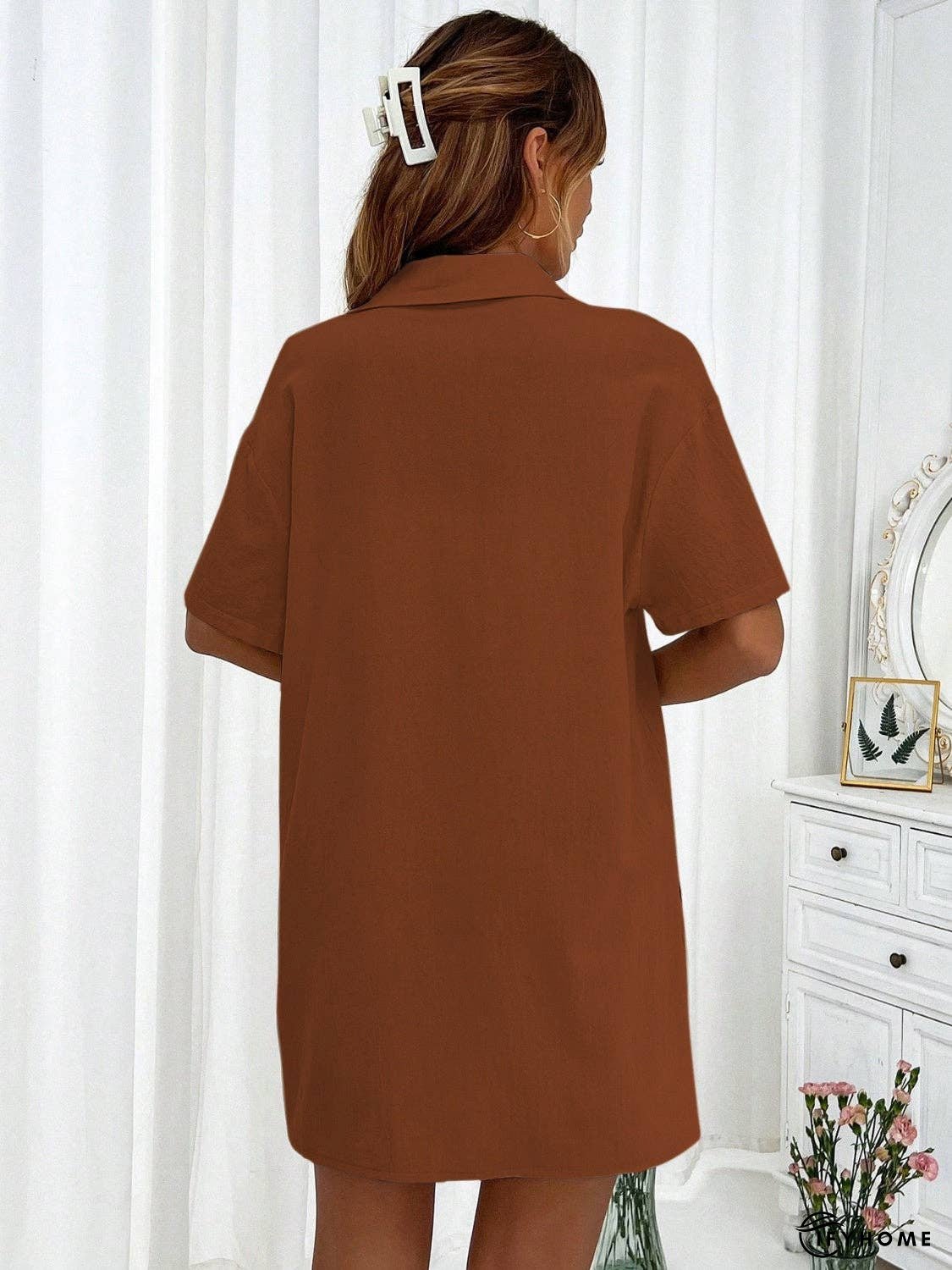 Button Up Half Sleeve Top and Shorts Set | IFYHOME