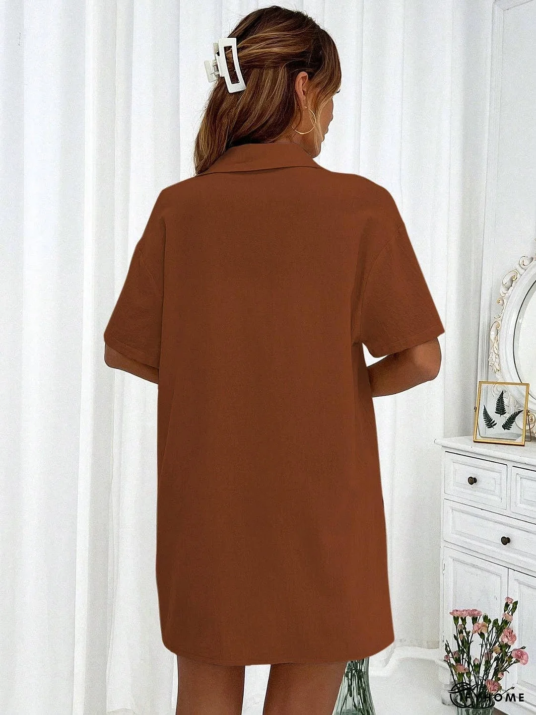 Button Up Half Sleeve Top and Shorts Set | IFYHOME