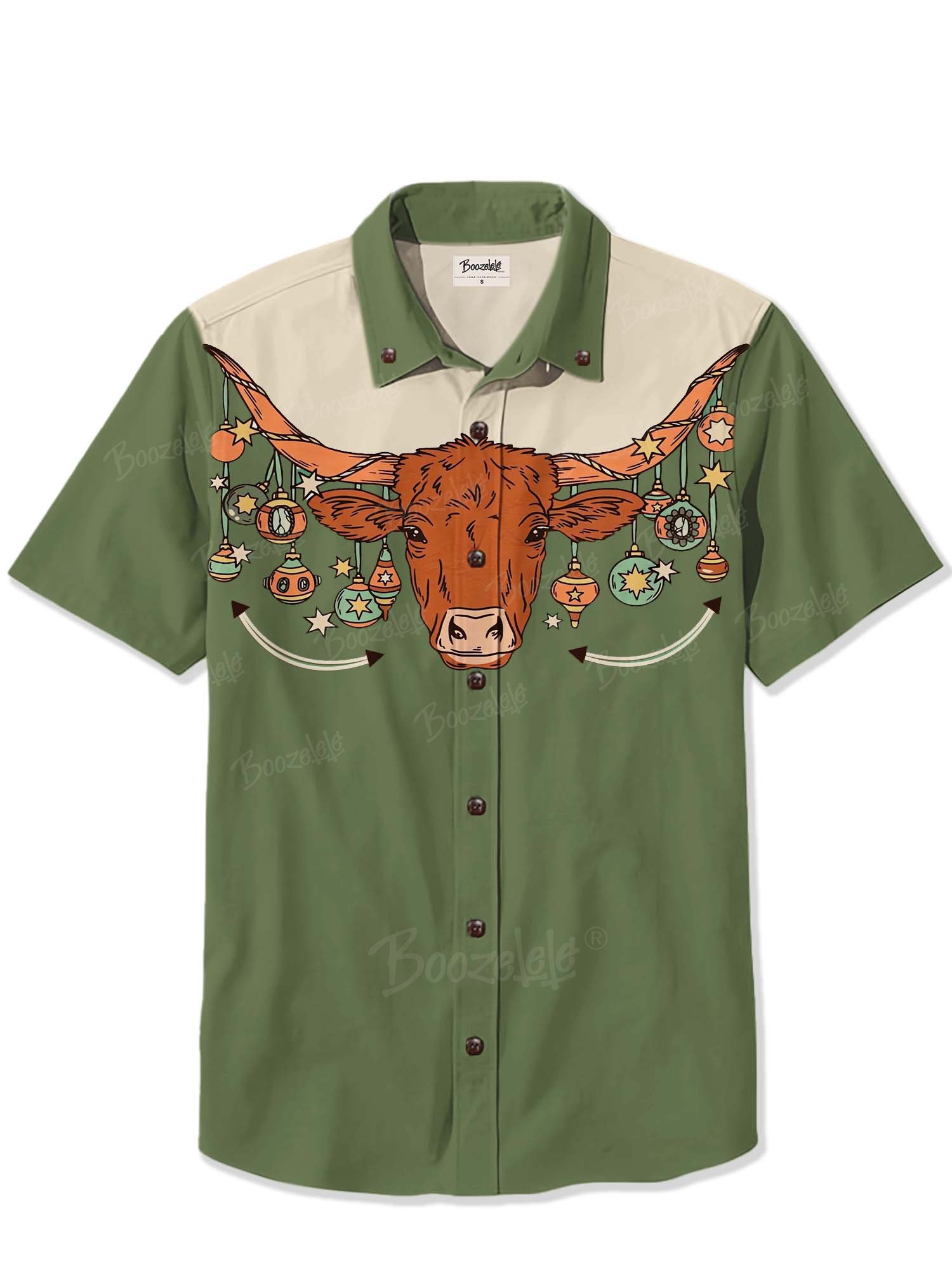 Western Bull Christmas Light - 100% Cotton Shirt