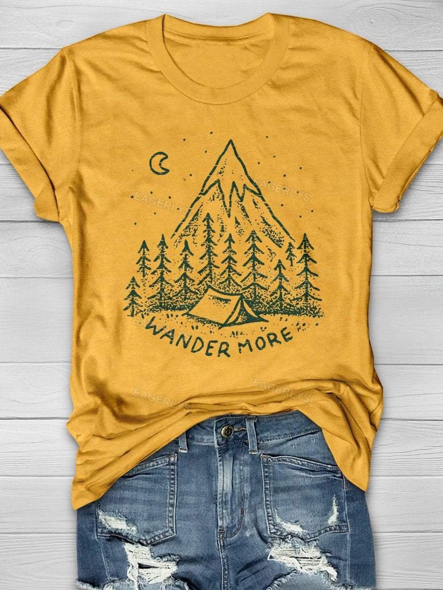 Eagerlys Wander More Camper Print Short Sleeve T-shirt Eagerlys
