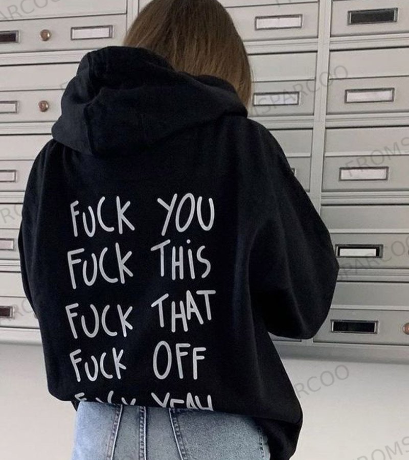 Stylish Slogan Prints Hoodie
