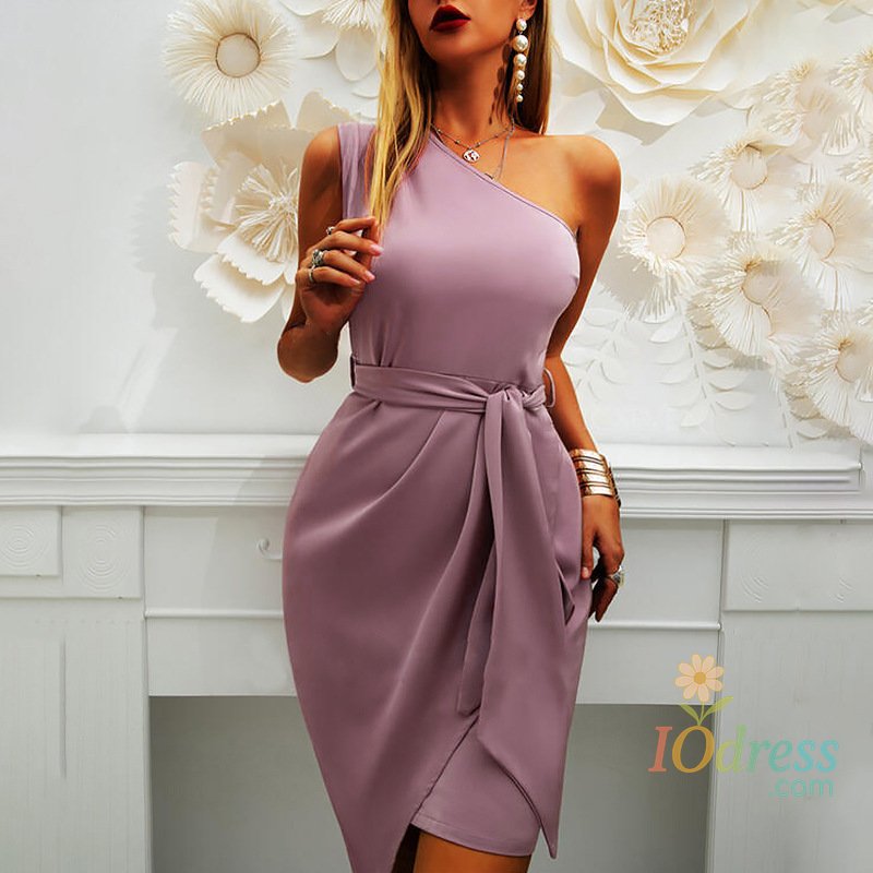 IO Dress Fashion Women's Sexy One Shoulder Maxi Dress Elegant Fashion Ladies Solid Bodycon A-Line Dresses Elegant Party Club Vestidos2026 IO Dress