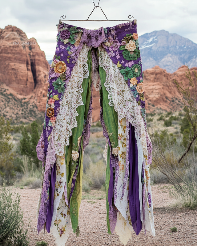 Summer Vacation Ruffle Lace Contrast Pants 87e2