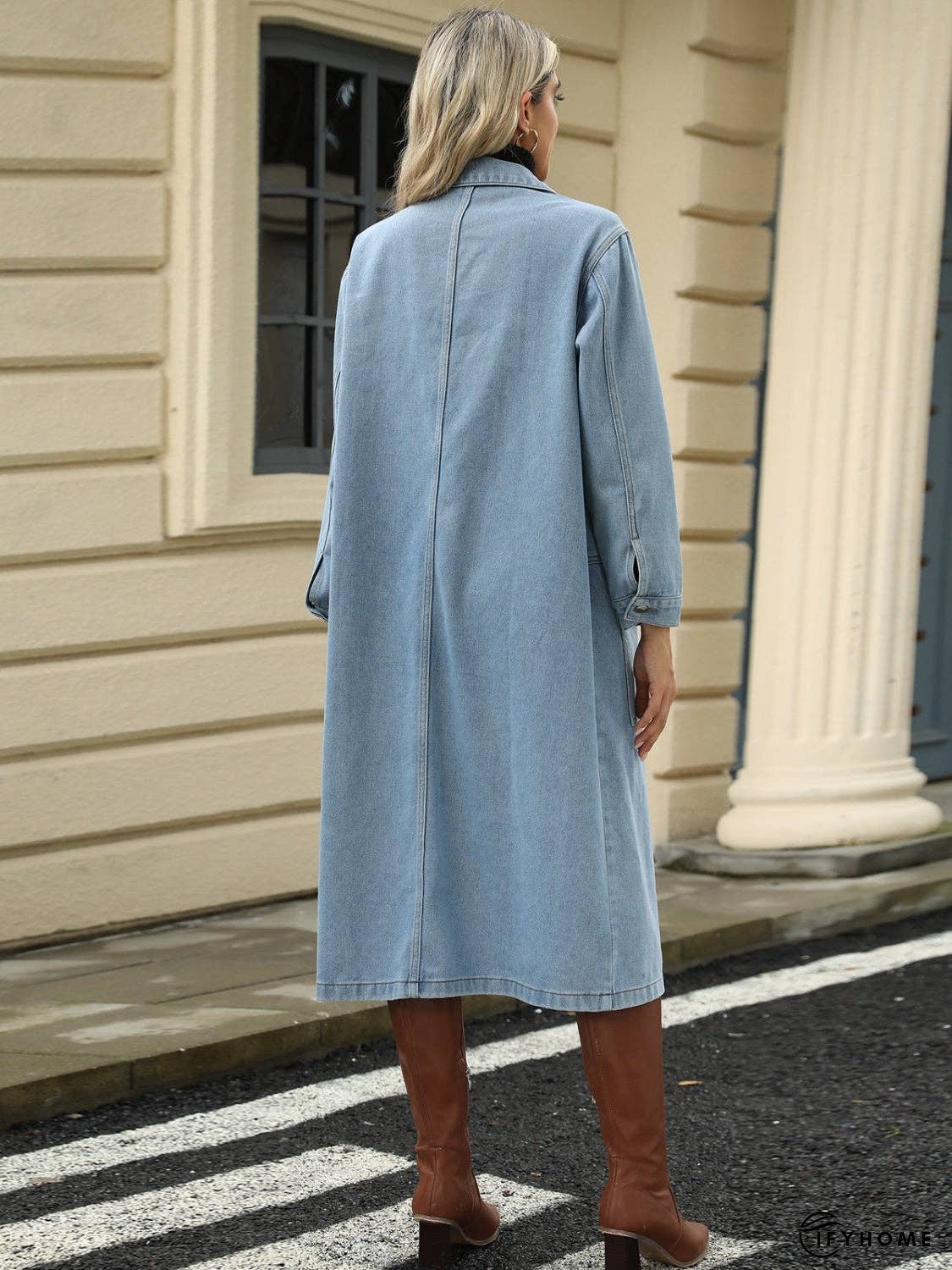 Pocketed Button Down Collared Neck Denim Jacket | IFYHOME